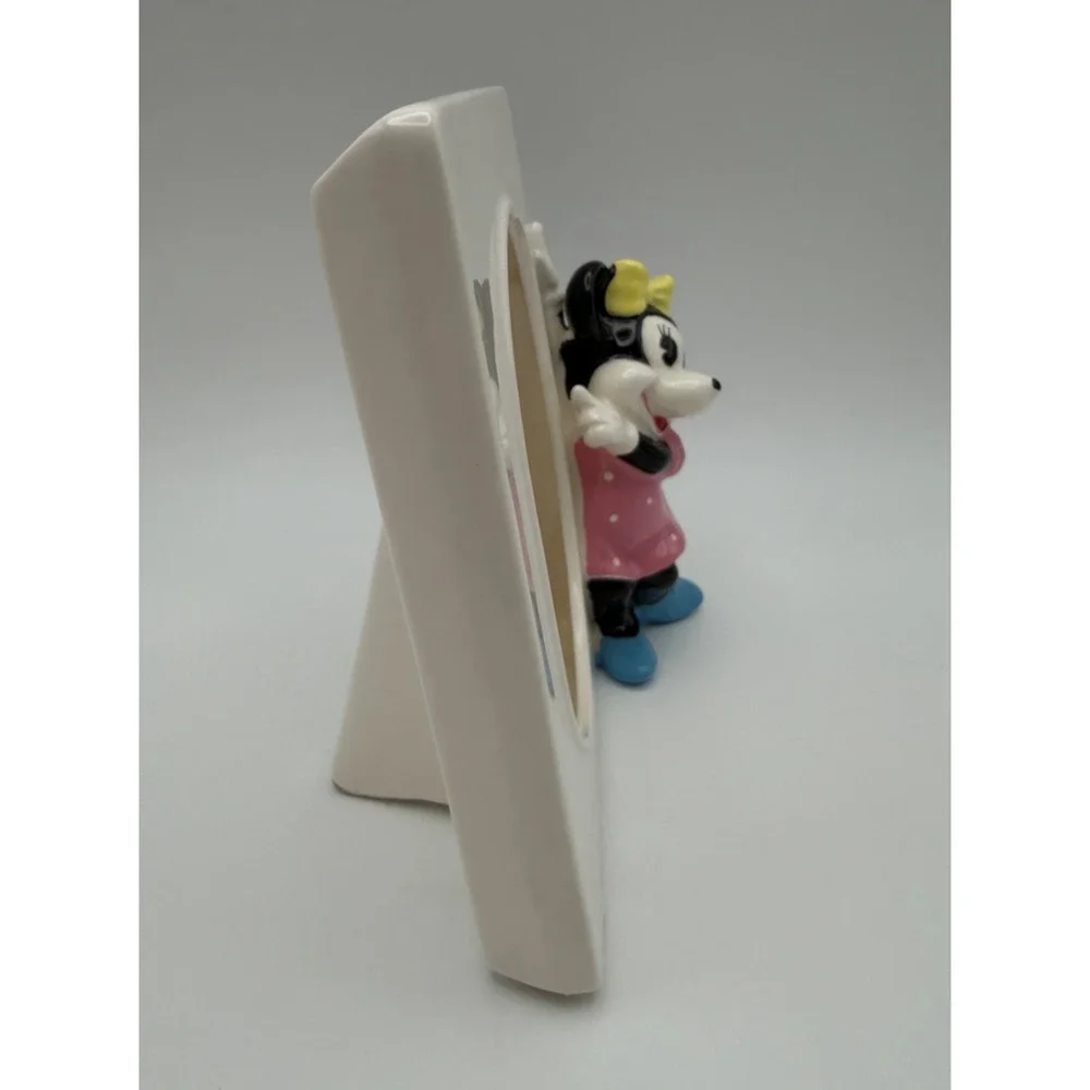 Disney Minnie Mouse Vintage Porcelain Picture Frame 3D Figure Made in Japan